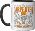 This Carpenter Knows How To Use Woodwork Carpentry Carpenter Ceramic Mug, Black/White