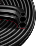 40 Feet Self-Adhesive Rubber Weather Stripping Fits Big Gaps, Extra Thick Rubber Door Weather Stripping Door Seal Strip for Door Frame Door Insulation Strip Waterproof(Black)