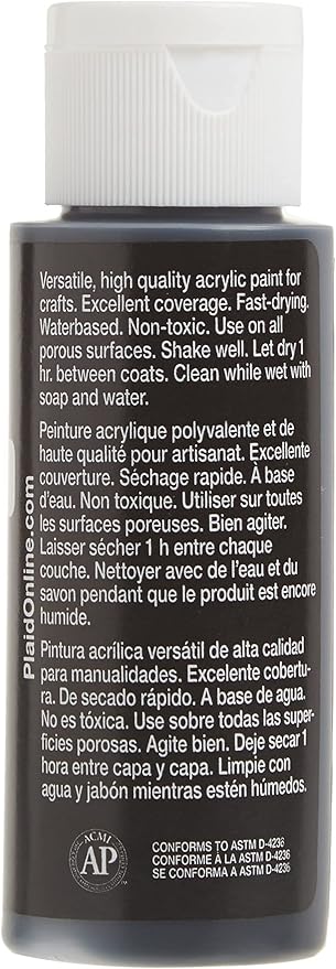 Apple Barrel Acrylic Paint in Assorted Colors (2 Ounce), 20504 Black