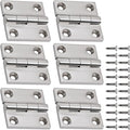 316 Stainless Steel Hinges Marine Grade (2" × 2" or 1-1/2" × 1-1/2" Heavy Duty Boat Hatch Hinge Casting Cabinet Door Hinge with Screws (1.5" x 1.5" 6 Pack)