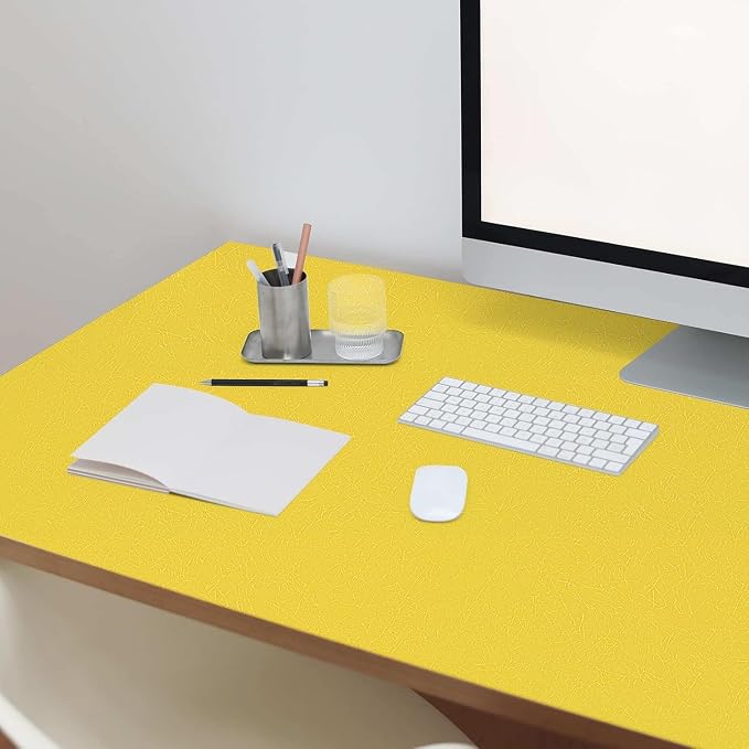 Yellow Peel and Stick Self Adhesive Wallpaper Countertop Contact Paper | Removable Embossed Silk Waterproof Bathroom Wallpaper 15.7" X 118" Kitchen Vinyl Wrap for Cabinet Shelf Liner Paper