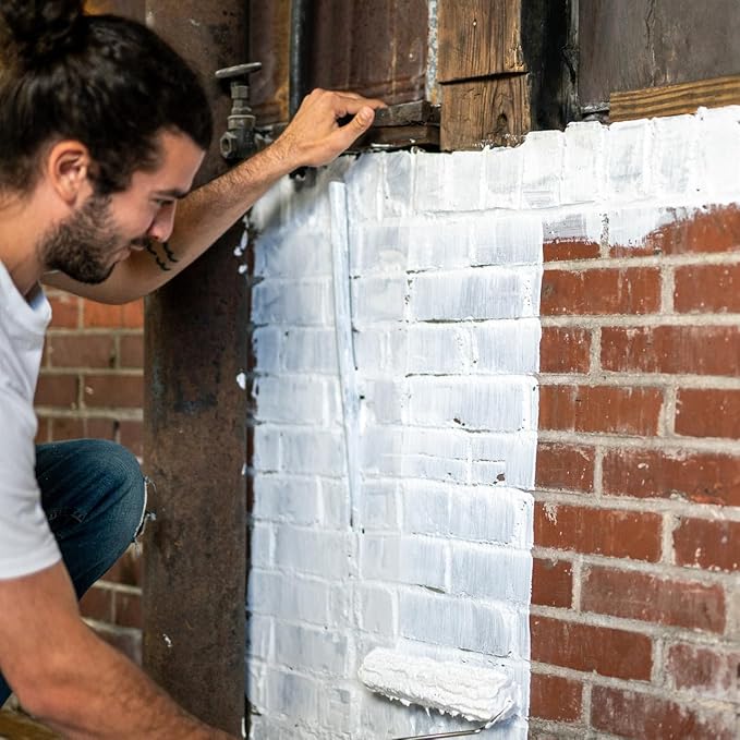 Ames Block & Wall™ Liquid Rubber Waterproofer Multi-Purpose Coating & Sealant - 1 Gallon - Perfect to Use As Concrete Sealer and Waterproofer for Basements and Foundations - Made in The USA, White