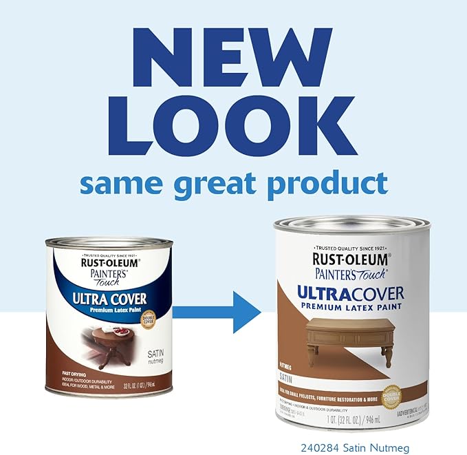 Rust-Oleum, Satin Nutmeg 240284 Painters Touch Quart Latex, 32 Fl Oz (Pack of 1)