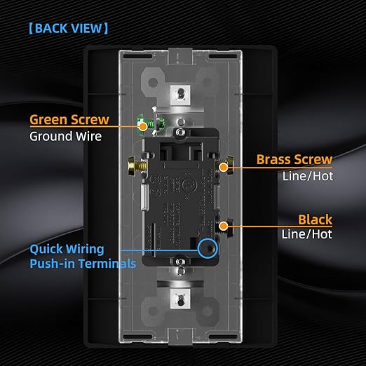 ELEGRP 3 Way Glossy Toggle Light Switch with Matte Mid Screwless Matte Plate, 15A 120V, Quiet Switch, In Wall On/Off, Self-Grounding, Residential Grade, UL (5 Pack, Black)