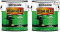 Rust-Oleum 237543-2PK High Heat Brush Protective Enamel Paint, Gallon, Low VOC Flat BBQ Black, 2 Pack
