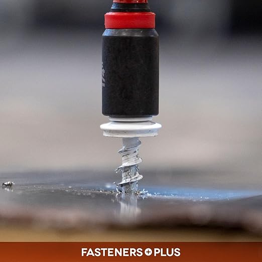 Fasteners Plus ST Fastening #10 x 1-1/2" Kwikseal Woodbinder Metal Roofing Screws Metal-to-Wood Bright White (Pack of 250)