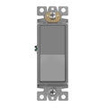 ENERLITES 3-Way Decorator Paddle Light Switch, Gloss Finish, Single Pole or Three Way, 3 Wire, Grounding Screw, Residential Grade, 15A 120V/277V, UL Listed 93150-GY, Gray