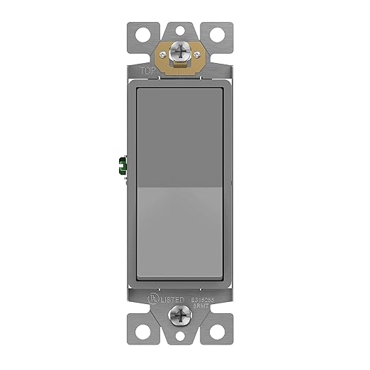 ENERLITES 3-Way Decorator Paddle Light Switch, Gloss Finish, Single Pole or Three Way, 3 Wire, Grounding Screw, Residential Grade, 15A 120V/277V, UL Listed 93150-GY, Gray