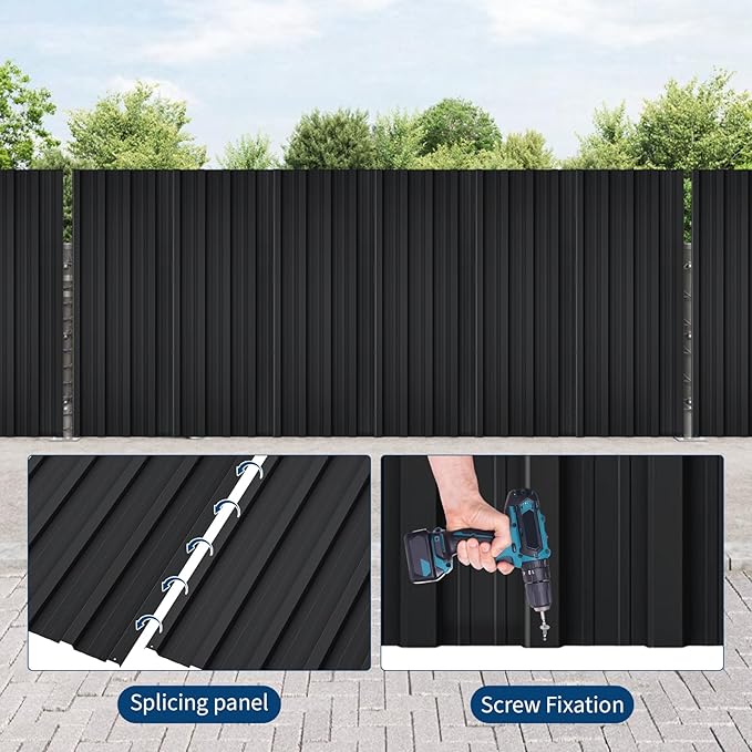 GarveeLife Metal Roofing Panels - 20Pcs Corrugated Galvanized Roof Panels for Carport Waterproof Siding Panels for Outdoor House, 42.52 in x 16.8 in