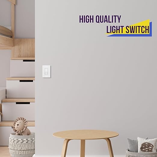 ENERLITES Matte White Light Switch, Decorator Paddle Rocker Wall Switch, Single Pole, 3 Wire, Grounding Screw, Residential Grade, 15A 120V/277V, UL Listed, 91150-MW-20PCS (20 Pack)