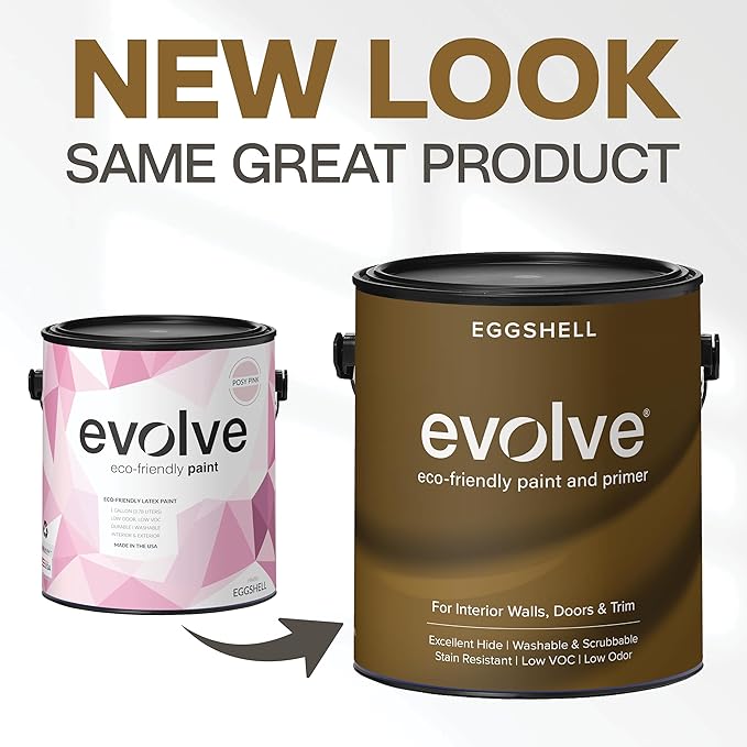 EVOLVE Paint & Primer: Environment-friendly, Low Sheen with One-coat Coverage for Interior & Exterior surfaces (Posy Pink, 1-Gallon)
