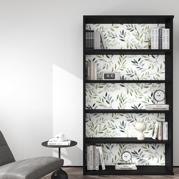 Danodoi Sage Green Vintage Leaf Peel and Stick Wallpaper 17.5" x 118" | Waterproof Vinyl Self Adhesive Removable Renter Friendly Floral Contact Paper