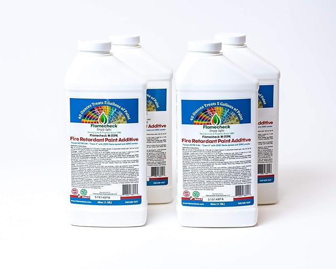 Flamecheck M-111PA Fire Retardant Paint Additive (40 ounces) Mix 8 ounes to 1 US Gallon of Latex paint or primer.