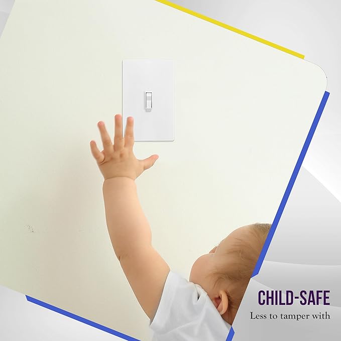 ENERLITES Screwless Toggle Switch Wall Plate, Child Safe Light Switch Cover, Standard 1-Gang 4.68" x 2.93", Unbreakable Polycarbonate Thermoplastic, UL Listed, SI8811-W-10PCS, Glossy White, 10 Pack