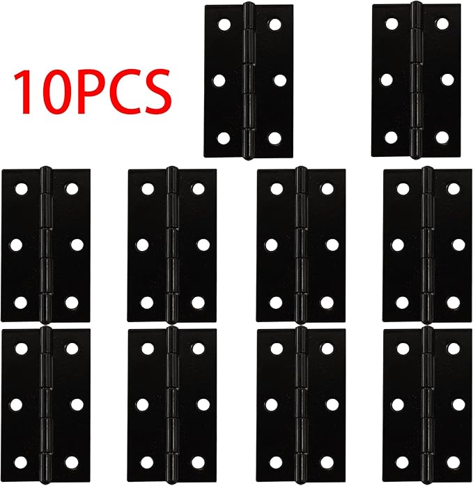 10 Pcs 2.5 Inch Black Door Hinge Cabinet Hinge, Reliable Black Ball Bearing Butt Hinges for Windows, Cabinets, and Outdoor Use, Includes Mounting Screws