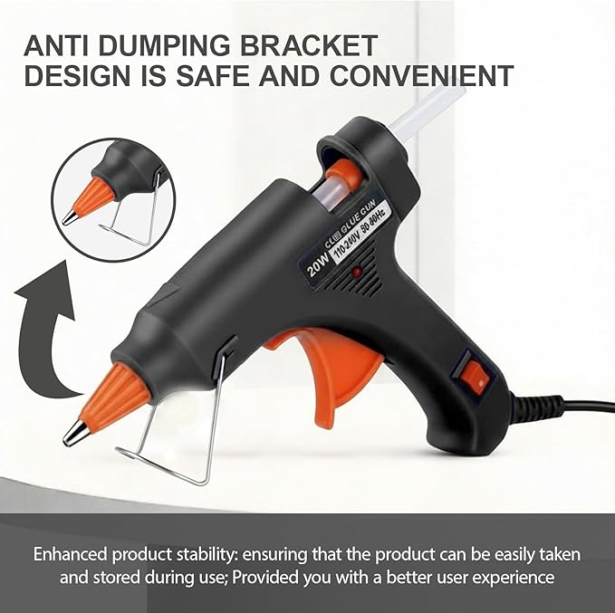 Mini Hot Glue Gun 10pcs Glue Stick Hot Glue Gun Set For Quick Repair Artist DIY Art Home 20w Black