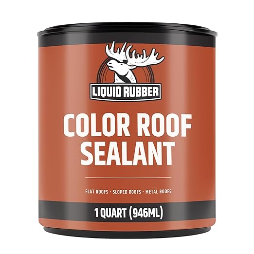 Liquid Rubber Color Roof Sealant- Elastomeric Waterproof Small Repair Coating for Flat, Low-Slope & Metal Roofs, Flexible UV-Stable Membrane, Hunter Green, 1 Quart