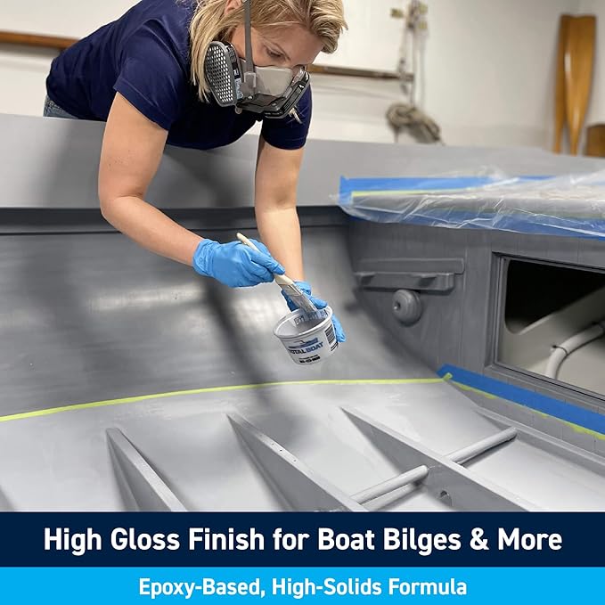 TotalBoat TotalBilge Epoxy Based Bilge Paint for Boat Bilges, Bulkheads, Engine Rooms and Locker Areas (White, Gallon)