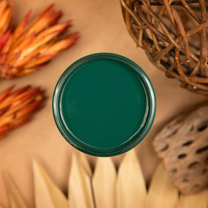 Dixie Belle Silk All-in-One Mineral Paint - Midnight Green (16oz) - Deep Blue Green Water Based Built-In Primer + Topcoat for Wood + Metal - Furniture Paint - Low Reflective Finish