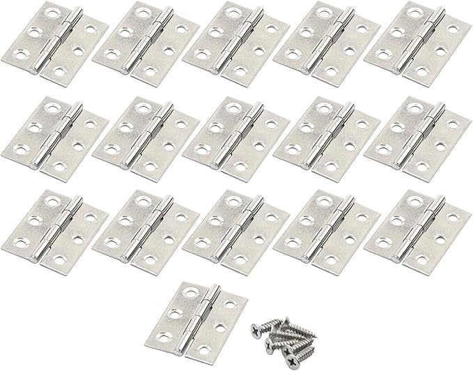 1.7 inch Stainless Steel Folding Butt Hinge Home Furniture Hardware Door Cupboard Cabinet Hinge Pack of 16