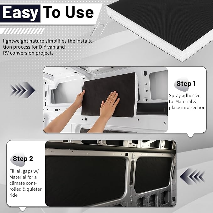 5ft x 30ft Van Insulation, Soundproof Thermal Barrier for Camper Van Conversions for Various Sizes of Rvs and Trucks