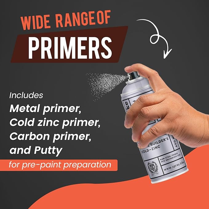 Spray.Bike Frame Builder's Cold-Zinc Primer | Cold Galvanizing Spray Paint Primer Designed for Bikes | Anti Rust Spray for Metal, Steel, Aluminum | Super Grip, Great Coverage | 400ml, Metallic Gray