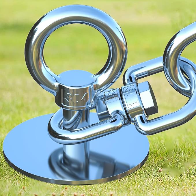 TOPKNOT Dog Tie Out Stake for Yard,(up to 300lbs),360° Swivel Dog Run Anchor,Use Any Tie Out Cable or Yard Leash- Outdoor Camping(Anchor Only)
