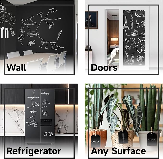 Chalkboard Paint Black Chalk Board Paint for Wall, Wood, Metal, Glass, Plaster Boards Sign, Frame or Any Surface, Use with Chalk Pen Wet Erase, Non-Toxic, Quick-Dry - 500g, 16Oz Cover 65 sf