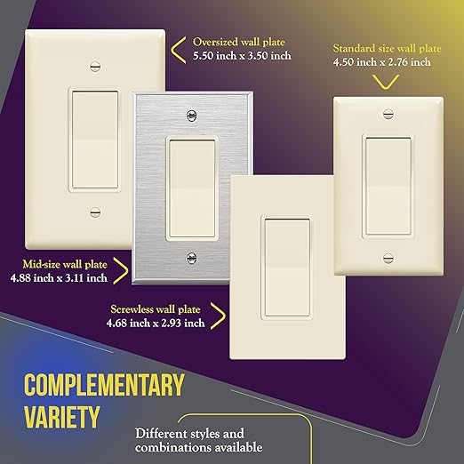 ENERLITES 4-Way Decorator Paddle Rocker Light Switch, Gloss Finish, Clamp Down Wiring, Grounding Screw, Residential Grade, 15A 120V/277V, UL Listed, 94150-LA, Light Almond