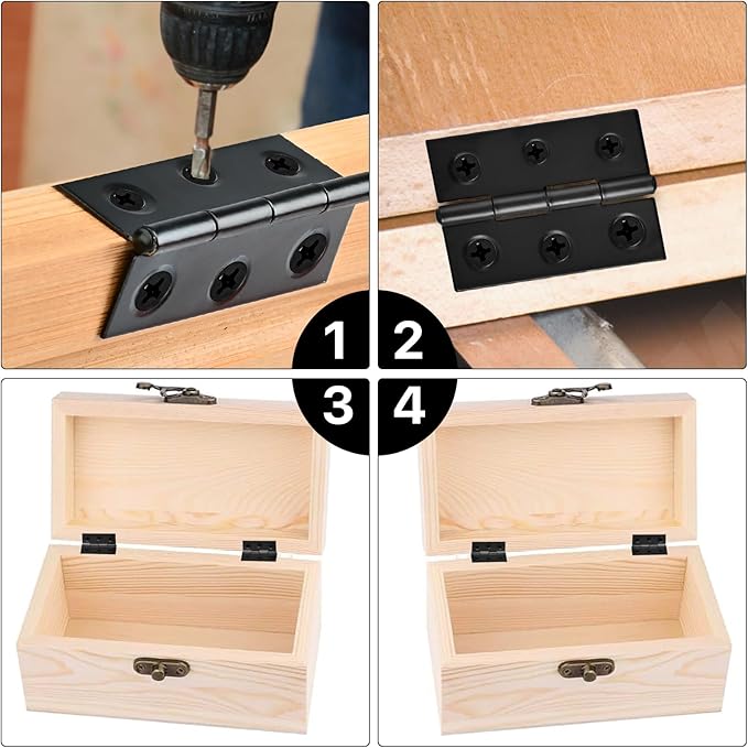 2 Inch Stainless Steel Folding Hinges for Wood Door Wooden Box Small Crafts or Lightweight Projects assigned 114 Screws