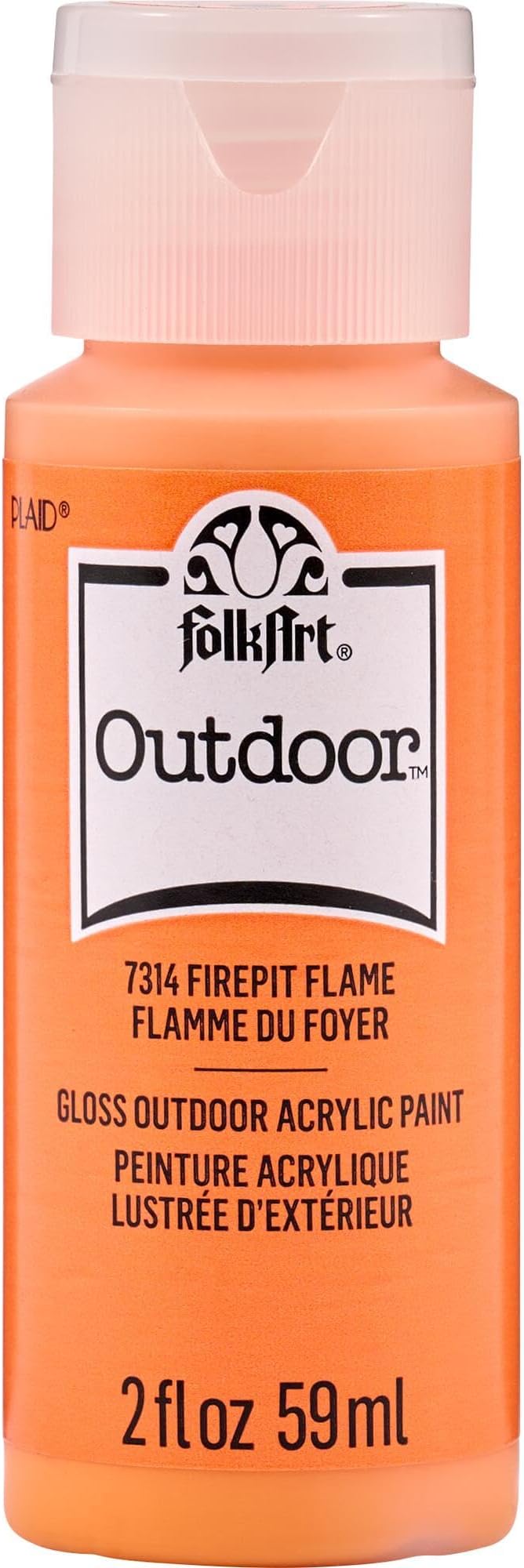 FolkArt Outdoor Acrylic Craft Paint, Gloss Finish, Firepit Flame, 2 fl oz