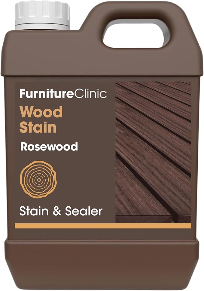Furniture Clinic Wood Stain | Water Based | Fast Drying, Low Odor, & Non-Toxic | Multiple Finishes | for Indoor & Outdoor Furniture and More | Rosewood (85 Fl Oz / 2500ml)