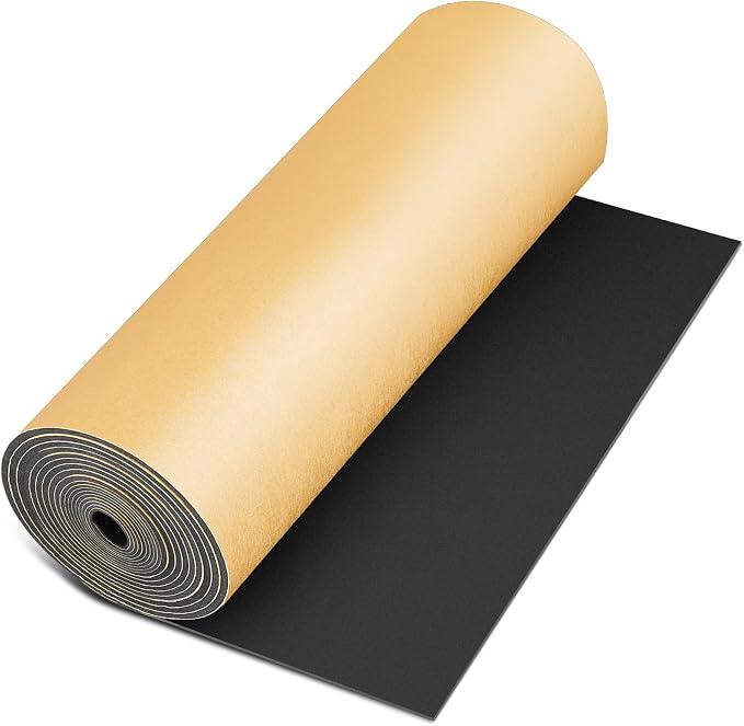 Pangda 1 Piece 78 x 24 x 1/2 Inch Extra Large Marine Foam Roll Closed Cell Rubber with Adhesive Insulation Sheets Lightweight Single Sided Tape Water Weather Resistant for Craft