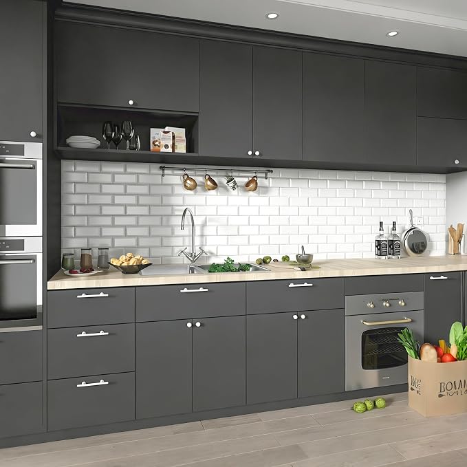 1.3x16.4ft Gray Cabinet Contact Paper Peel and Stick Solid Color | Grey Contact Paper for Cabinets - Solid Color Wallpaper Peel and Stick Cabinet Vinyl Wrap Grey Wallpaper Removable