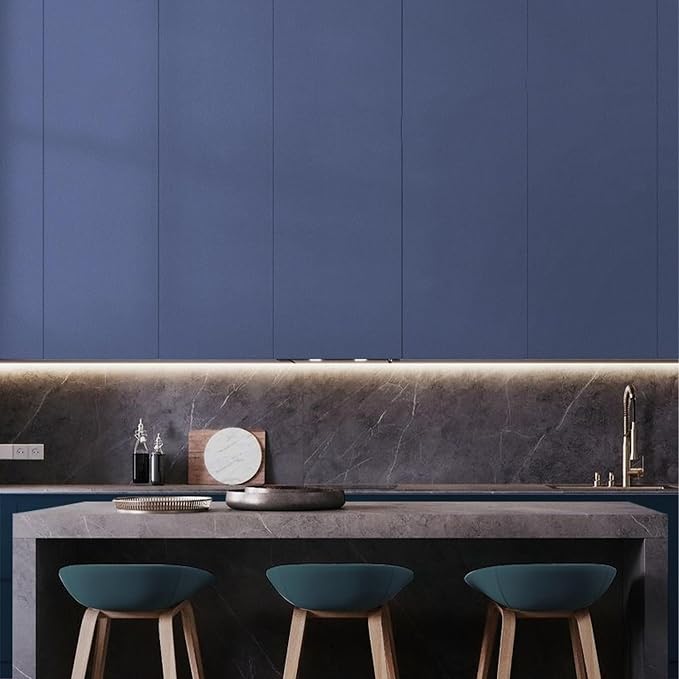 Blue Peel and Stick Wallpaper Blue Contact Paper for Cabinets and Drawers | 15.7" x 236.2" Self Adhesive Removable Vinyl Film WallPaper for Bedroom Decorative Table and Wall Reform