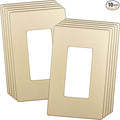 ENERLITES Elite Series Screwless Decorator Wall Plate Child Safe Outlet Cover, Gloss Finish, Size 1-Gang 4.68" H x 2.93" L, Unbreakable Polycarbonate Thermoplastic, SI8831-GD-10PCS, Gold (10 Pack)
