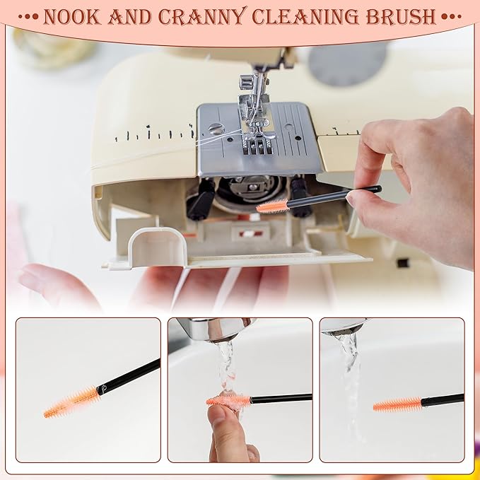 Ceoighe 14 Pieces Sewing Machine Cleaning Kit, Sewing Machine Repair Tools Include Tweezers, Double Headed Brush, Screwdriver, Seam Rippers, Silicone Brush for Repair and Cleaning Machine Sewing