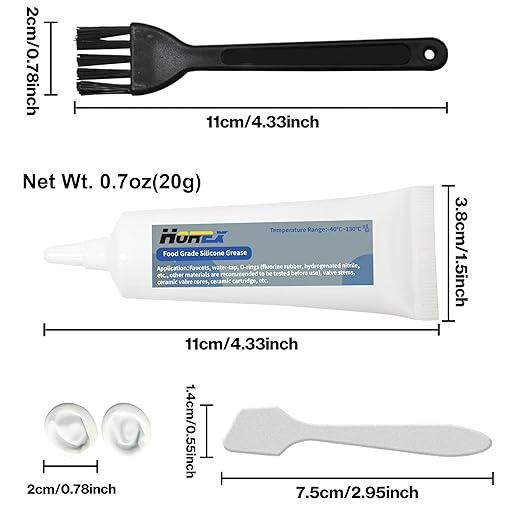 Food Grade Silicone Grease Plumbers Lubricant O-Ring Faucet Valve Seals Tube Waterproof Gasket Sealant Rubber Plumbing Lube Ceramic Cartridge for Home Pool Water Filters 0.7 oz