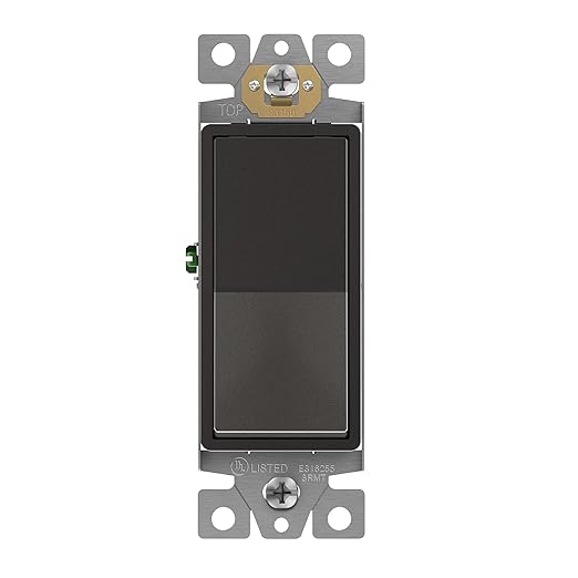 ENERLITES 3-Way Decorator Paddle Light Switch, Gloss Finish, Single Pole or Three Way, 3 Wire, Grounding Screw, Residential Grade, 15A 120V/277V, UL Listed, 93150-DB, Dark Bronze