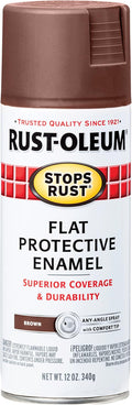 Rust-Oleum 214085 Stops Rust Spray Paint, 12 oz, Flat Brown