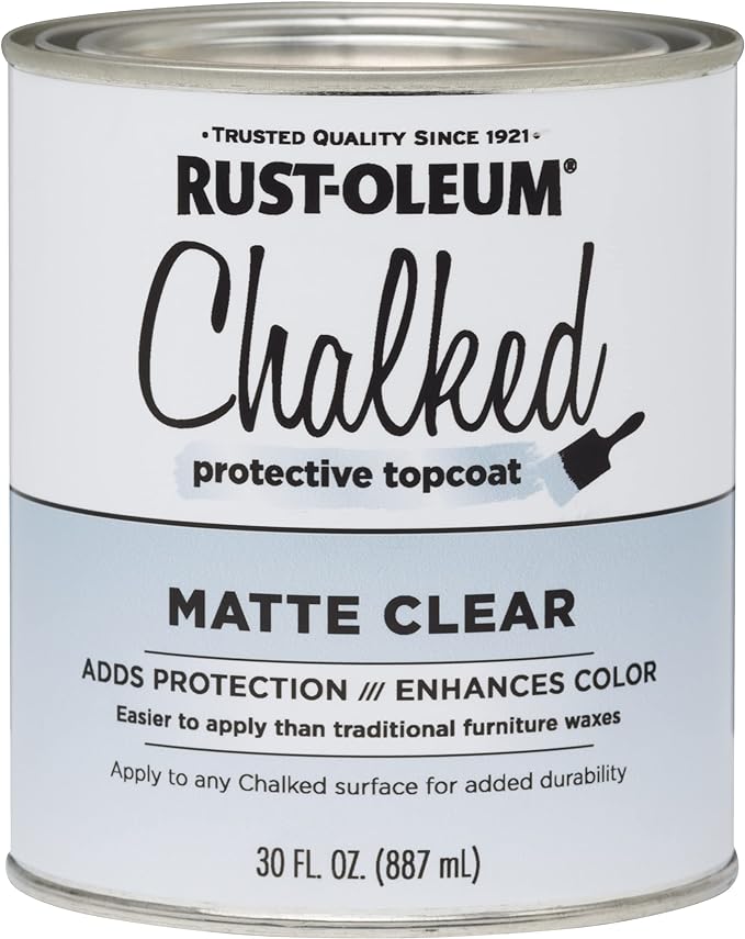 Rust-Oleum 287722-2PK Chalked Protective Topcoat Paint, 30 oz, Matte Clear, 2 Pack