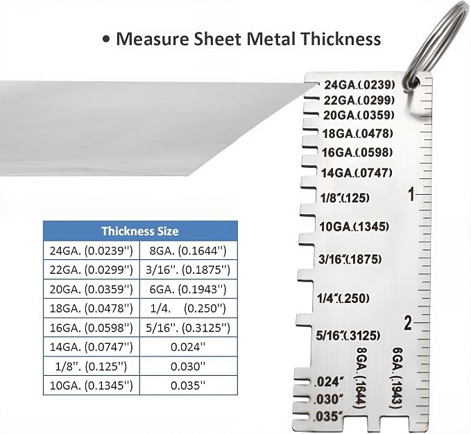 2pcs Wire/Metal Sheet Thickness Gauge 229895 Welding Gage Plated Size Inspection Tool