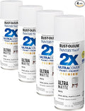 Rust-Oleum 331181 Painter's Touch 2X Ultra Cover Spray Paint, 12 oz, Ultra Matte White (Pack of 4)