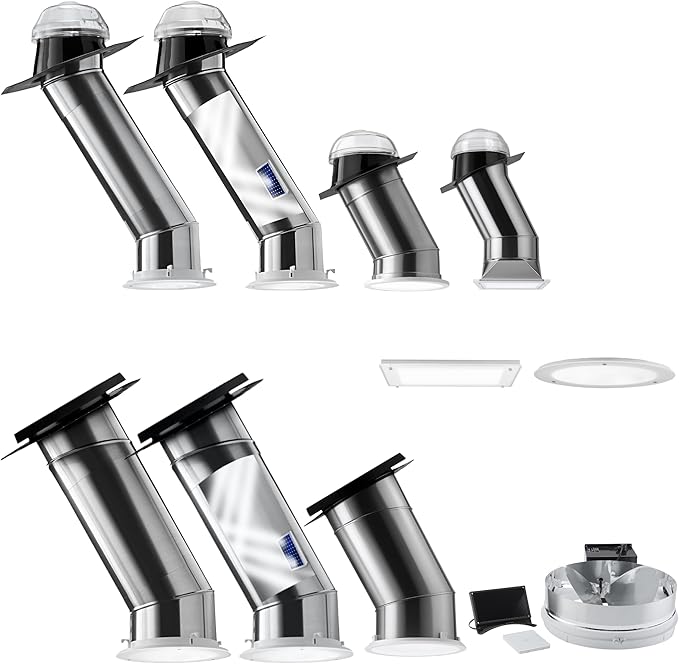 Solatube® 160 DS 10-inch Tubular Skylight Extension Kit – Complete 40-inch Reach for High Ceilings – Natural Daylight for Bathrooms & Hallways – Includes 2 x 20" Extension Tubes