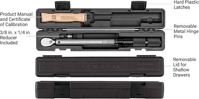 TEKTON 3/8 Inch Drive Micrometer Torque Wrench | TRQ51402