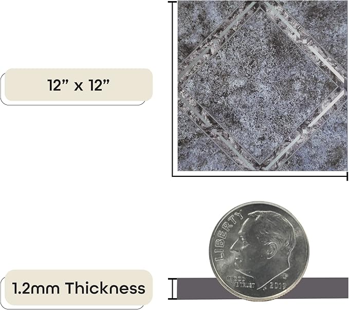 Tivoli Self Adhesive Vinyl Floor Tiles, 45 Tiles - 12" x 12", Metallic Marble Diamond - Peel & Stick, DIY Flooring for Kitchen, Dining Room, Bedrooms, Basements & Bathrooms by Achim Home Decor