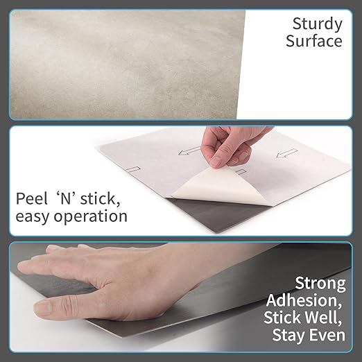 Art3d Peel and Stick Floor Tile, 30-Pack 12 x 12in. Covers 30 Sq.ft, Waterproof Vinyl Flooring Tiles Self Adhesive for Kitchen, Bathroom & Bedroom - Slate