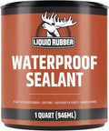 Liquid Rubber Waterproof Sealant – DIY Leak Repair Coating for Flat, Metal & Low Slope Roofs, Foundations, Gutters & More – Flexible Protective Membrane - Black - 1 Quart