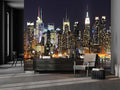 Cliouar-Wall Mural Wallpaper for Bedroom Living Room Manhattan Night View New York City Photo Wallpaper 3D Wallpaper Mural 182" x 122"(Not Peel and Stick)