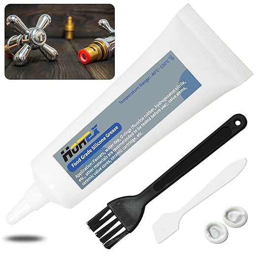 Food Grade Silicone Grease Plumbers Lubricant O-Ring Faucet Valve Seals Tube Waterproof Gasket Sealant Rubber Plumbing Lube Ceramic Cartridge for Home Pool Water Filters 0.7 oz